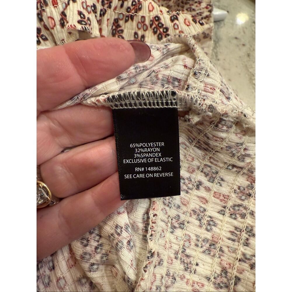 Torrid Mixed Print Cream & Rust Keyhole Elastic H… - image 8